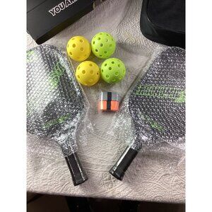 Ergonomic Star Pickleball Paddle Set*Carbon Fiber*2 Paddles*4 Balls*Carrier*NWB